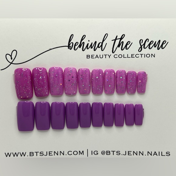 20pc Purple Press On Nails - Picture 1 of 1